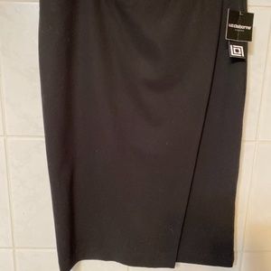 Black Pencil Split Front and Back Pencil Skirt